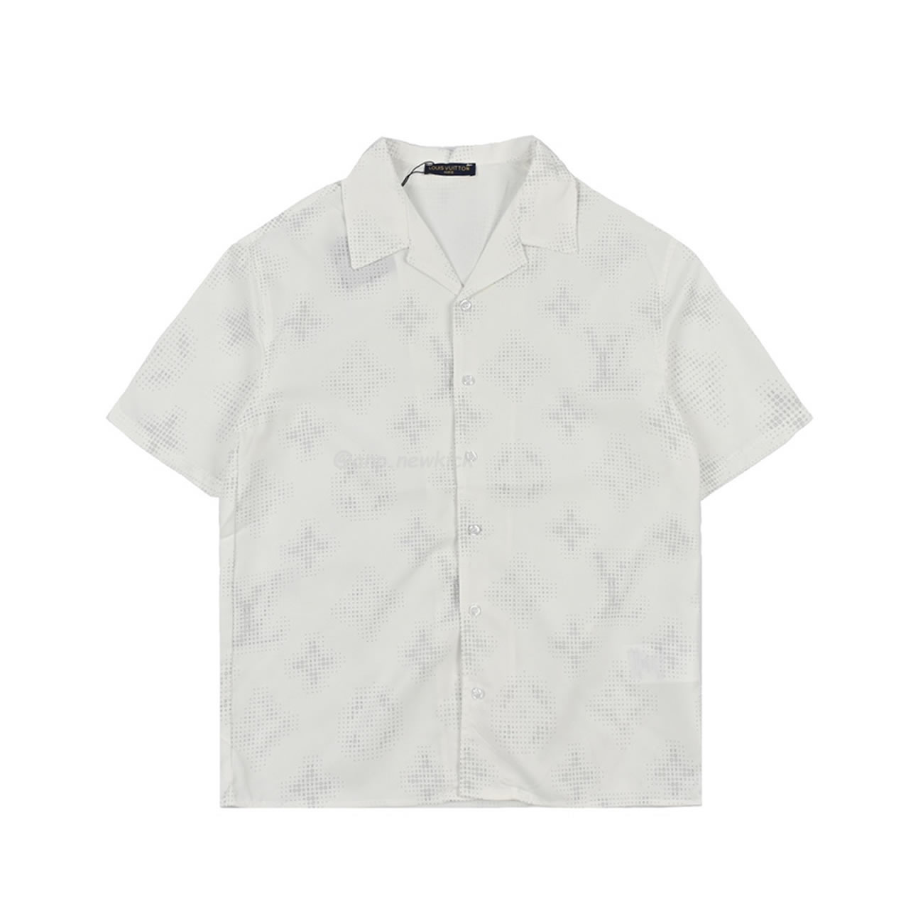 Louis Vuitton 24ss Old Flower Small Logo Short Sleeved Shirt (10) - newkick.app